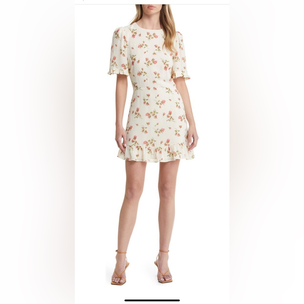 Reformation floral dress with open back and invisable zipper